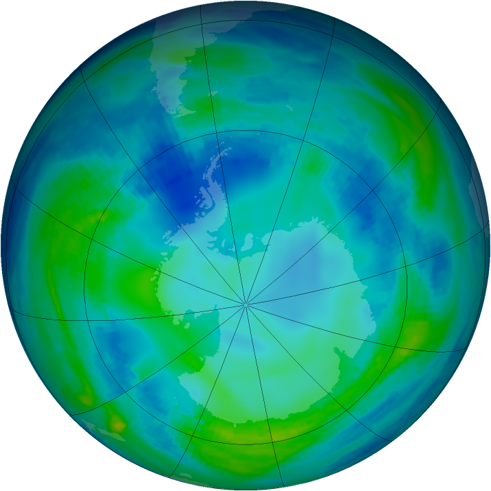 Antarctic ozone map for 12 May 1993